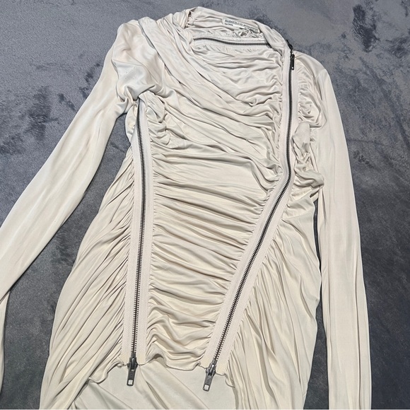 ALLSAINTS NWOT GISELE ROUCHED BODYCON ZIP DRESS - Picture 4 of 16